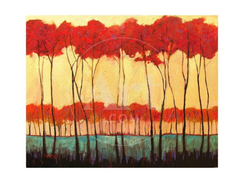 Tall Red Trees - Giclee Print