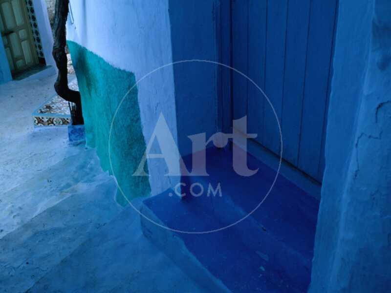 Brightly Painted Village Houses of Chefchaouen, Morocco - Photographic Print