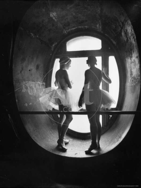 Silhouetted Ballerinas During Rehearsal for Swan Lake at Grand Opera de Paris - Photographic Print