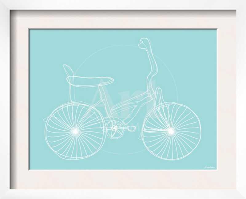 Seagreen Bike - Framed Art Print