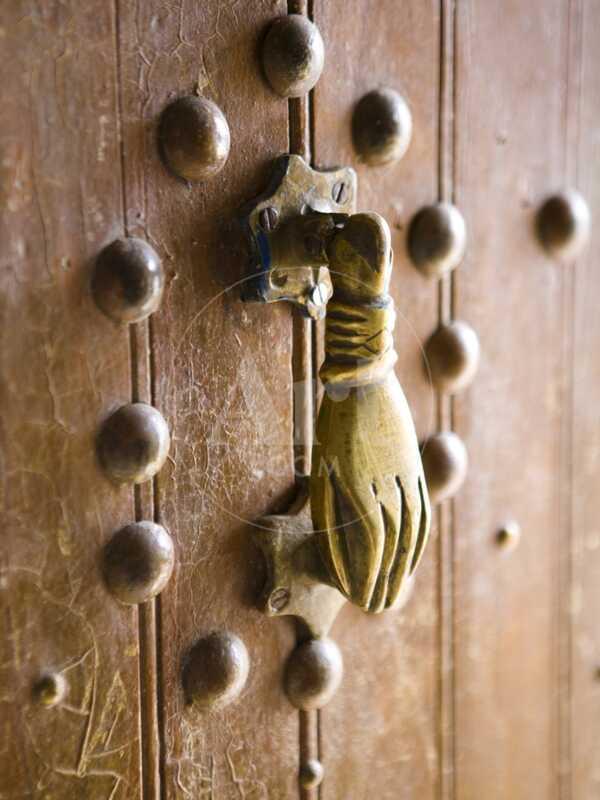 Brass Hand of Fatima Door Knocker, a Popular Symbol in Southern Morocco, Merzouga, Morocco - Photographic Print