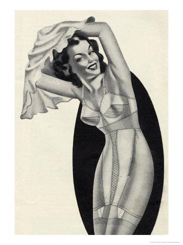 Lingerie Undies Womens on 1940 S Underwear Womens Illustration Print At Art
