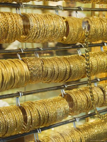 Gold Bangles in the Gold Souk, Deira, Dubai, United Arab Emirates