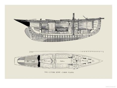 The Cutter Surf, Cabin Plans Premium Poster