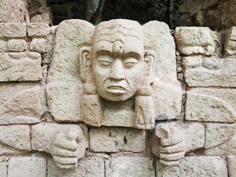 mayan stone heads