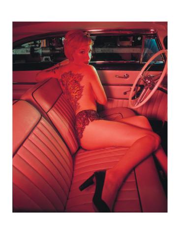  Girl Painting on Pin Up Girl  Pink Tattoo Giclee Print By David Perry At Art Com