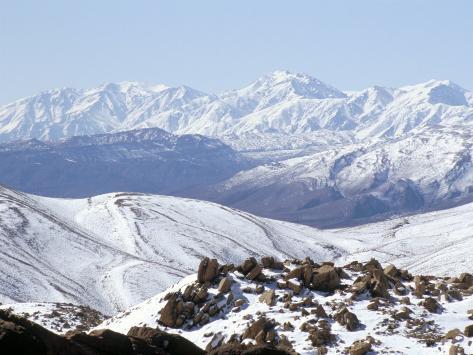 Snow Above Summer Pastures of Ouarikt Valley, High Atlas Mountains, Morocco, North Africa, Africa Photographic Print