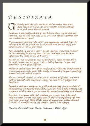 Terrible image within desiderata printable Punchy image with regard to desiderata printable