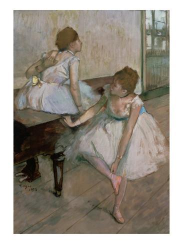 two dancers resting