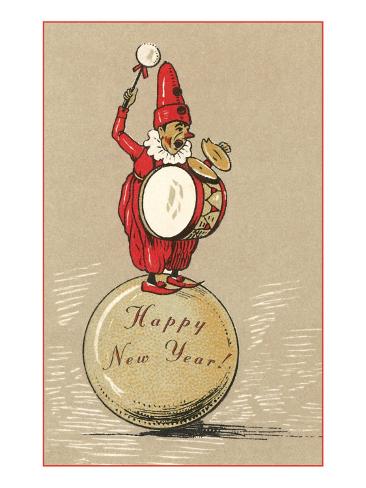 new year drum happy new year clown with drum print at new year drum happy new year clown with drum print at