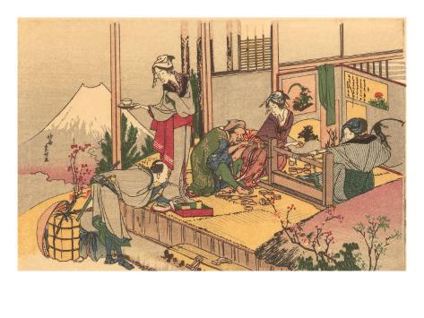 Japanese Woodblock, Tea Ceremony Premium Poster