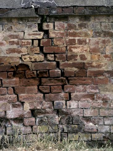 Large Crack Runs Through an Antique Brick Wall on a Tasmanian Farm ...
