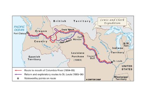 Delicate image with lewis and clark printable map Nifty image intended for lewis and clark printable map
