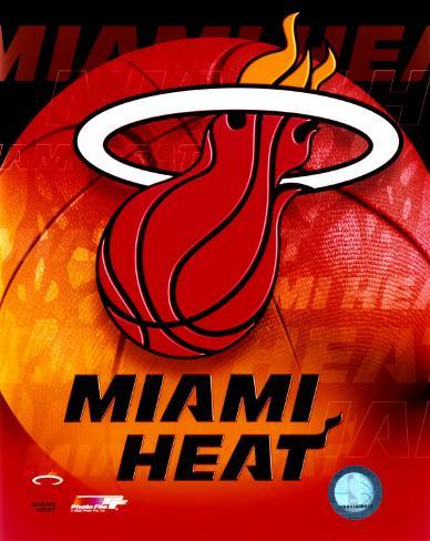  Miami Heat Players on Miami Heat Team Logo Photograph At Art Com