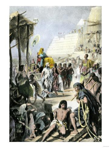 Pharaoh Khufu Supervising Construction of the Great Pyramid