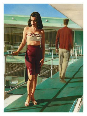  Girl Painting on Pin Up Girl  Caribbean Motel Giclee Print By Richie Fahey At Eu Art