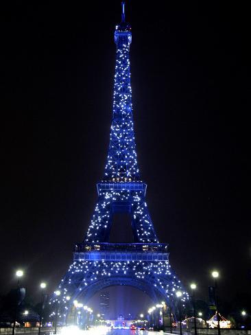 Printable Picture Eiffel Tower on The Eiffel Tower Shows Blue Lighting To Mark Europe S Day Photographic