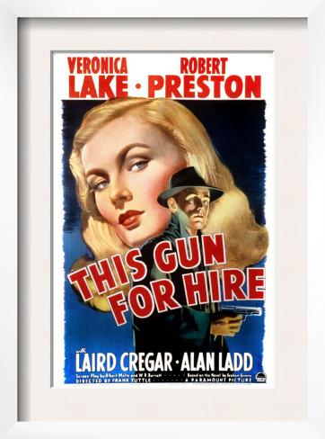This Gun for Hire, Veronica Lake, Alan Ladd, 1942, Movie Poster Framed This Gun for Hire, Veronica Lake, Alan Ladd, 1942, Movie Poster Framed