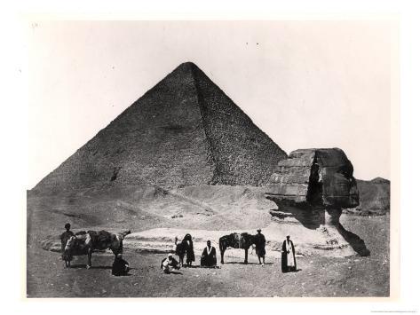 The Sphinx and the Great Pyramid of Khufu at Giza, circa 1860