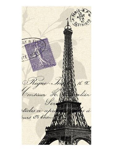 Print Picture Eiffel Tower on Auction Catalog Eiffel Tower With Trees Archival Digital Print