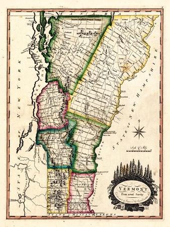 Maps of Vermont Wall Art: Prints, Paintings & Posters | Art.com
