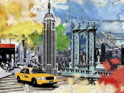 Manhattan Collage Paintings Art: Prints, & Wall Posters