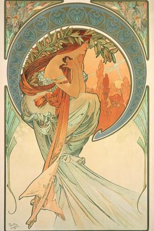 Primrose - Alphonse Mucha Red Small Canvas DIY Paint by Numbers Kit