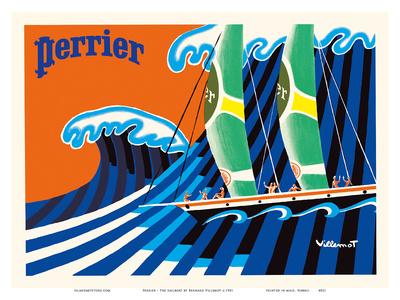 Original vintage poster PERRIER MINERAL WATER c.1980 Villemot