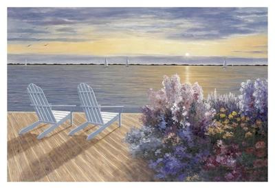 40/"x30/" GOLDEN SUNSET by DIANE ROMANELLO BEACHSIDE CANVAS