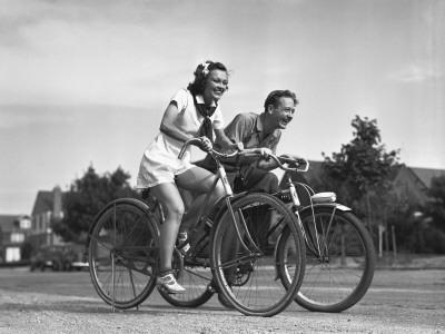 black and white cycling photos