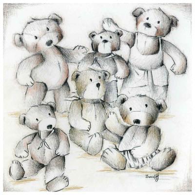 teddy bear framed art