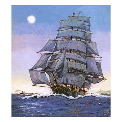 John Brett RARE NEW SAILING SHIP POSTER Off the Coast