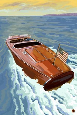 Speed Boat #1 Wood Print by CSA Images - Fine Art America