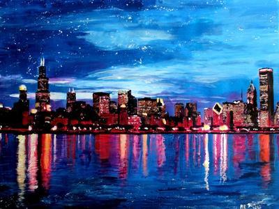 chicago skyline pop art