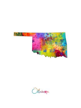 OKLAHOMA PARKS State Park Map Fine Art Photographic Print 