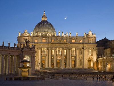 VATICAN AT DUSK ROME SANT ANGELO BRIDGE AT DUSK CANVAS GICLEE 8X10 ART PRINT