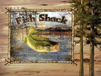 Rustic Fish Wall Art - Bass Lure Patent Print Poster - Photo Sign Plaque -  Vintage Farmhouse Home Decor for Beach or Lake House, Man Cave, Living