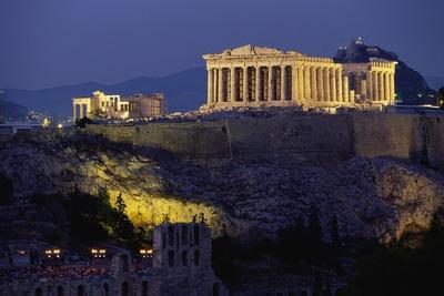Athens Greece City Skyline Acropolis Parthenon Framed Poster Picture I 
