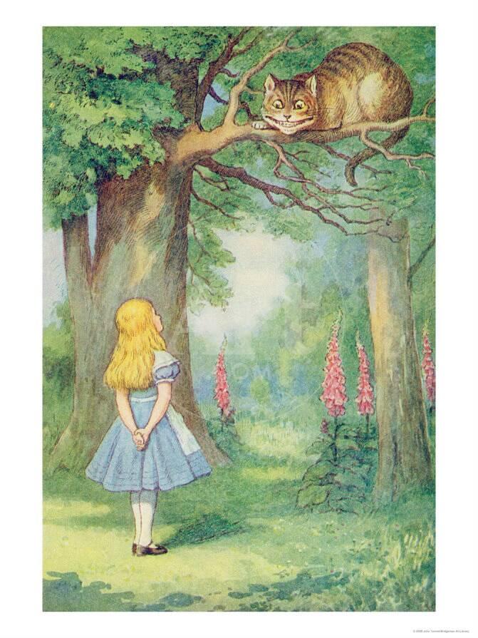 Alice and the Cheshire Cat, Illustration from Alice in ...