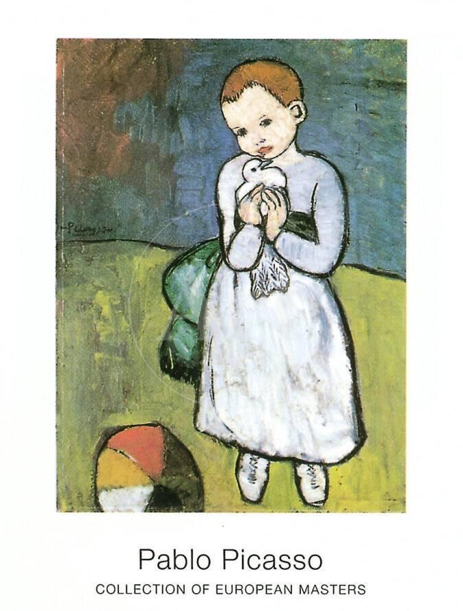 Kind Mit Taube, 1901 Art Print by Pablo Picasso at Art.com