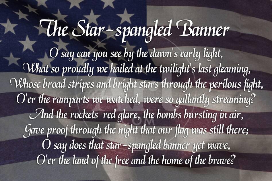 This is a photo of Soft Star Spangled Banner Lyrics Printable It's just an image of Soft Star Spangled Banner Lyrics Printable