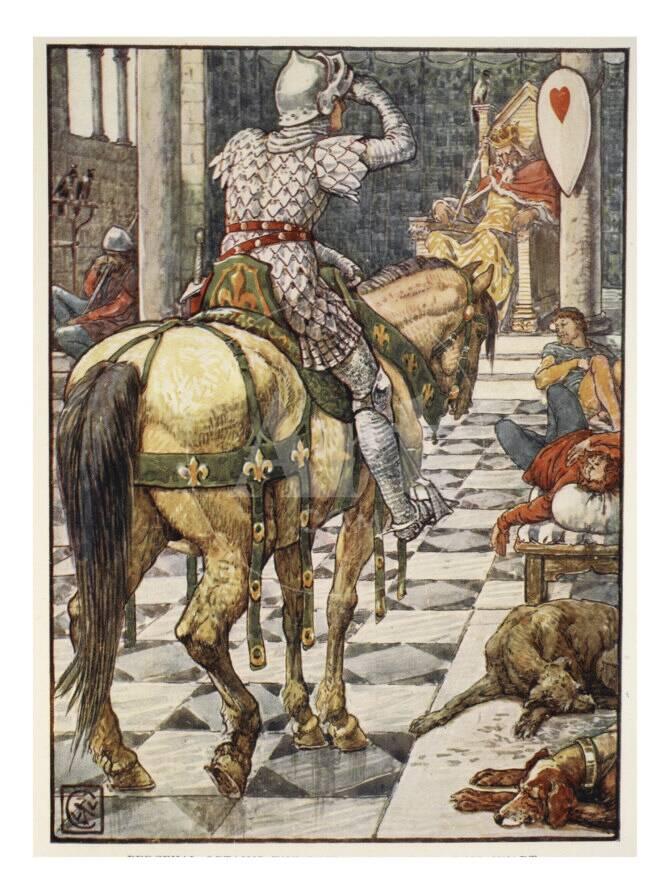 Percival Obtains The Shield Of Beating Heart From Stories Percival Obtains The Shield Of Beating Heart From Stories Knights Round Table Giclee Print By Walter Crane At Art Com