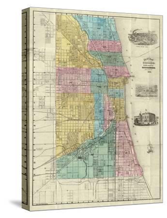 City Of Chicago Maps And Plats Maps Of Chicago, Il Canvas Art: Prints, Paintings, Posters & Wall Art |  Art.com