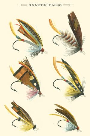 Vintage Fly Fishing Net Print Art Canvas Poster for Living Room