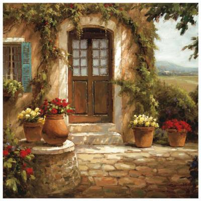 48/"x36/" UN COUR ENSOLEILLE by STEVEN HARVEY VILLA CANVAS