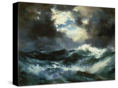 Moonlit Shipwreck at Sea /& huge waves canvas Huge Oil painting Thomas Moran