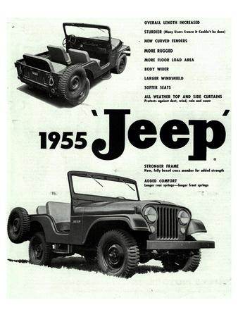 Vintage US Jeep Willys Poster Print