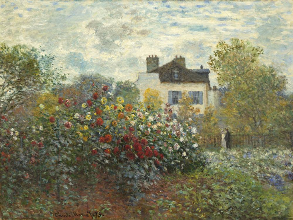 The Artists Garden in Argenteuil A Corner of the Garden with Dahlias, 1873