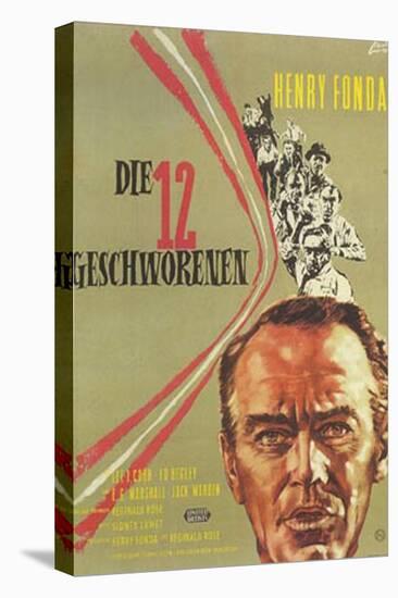 12 Angry Men, German Movie Poster, 1957-null-Stretched Canvas