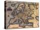 1570 Map of Europe. from Abraham Ortelius' Atlas, Theatrvm Orbis Terrarvm-null-Stretched Canvas